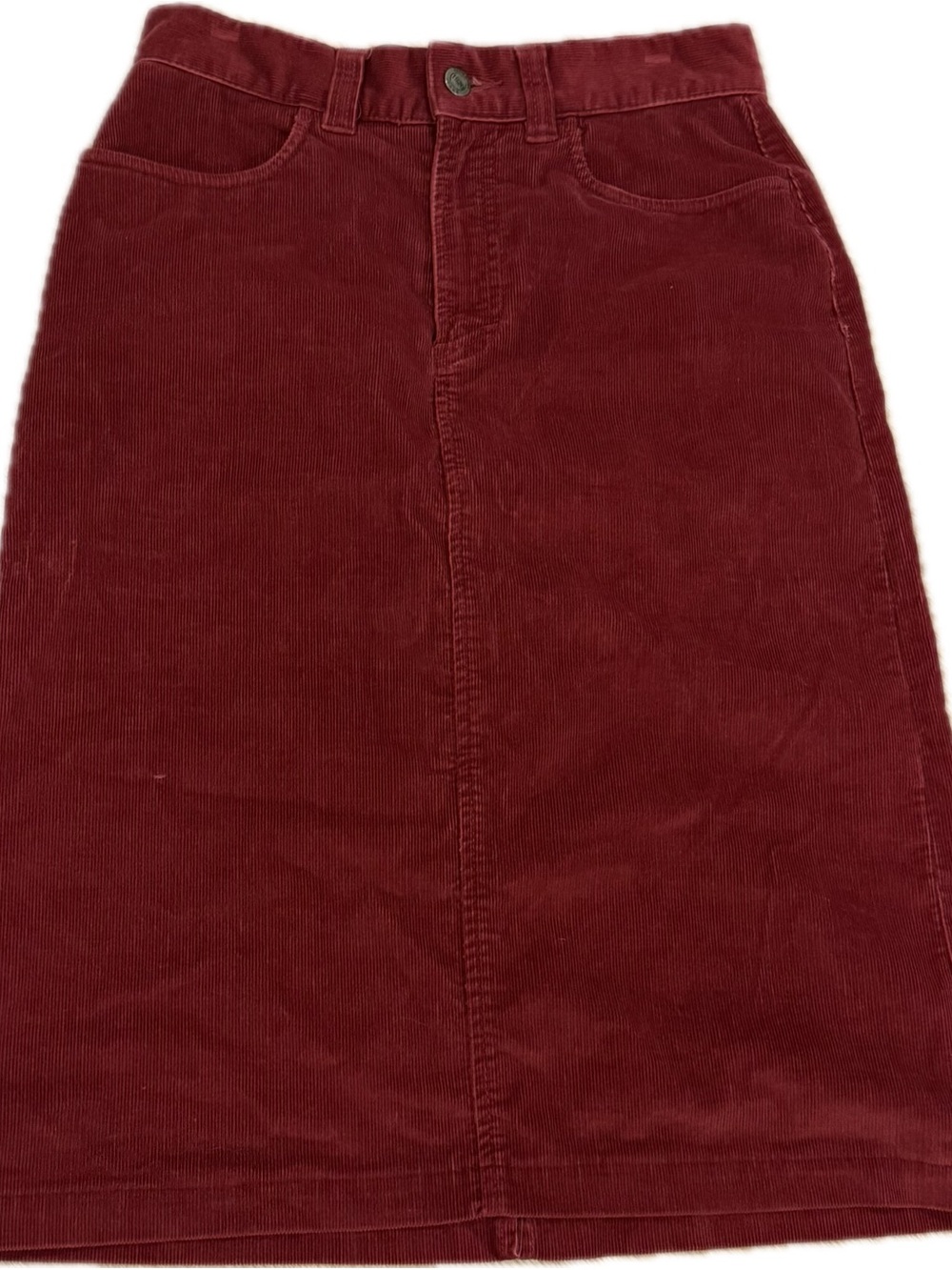 Eddie Bauer Corduroy A-Line Skirt in Wine Red
